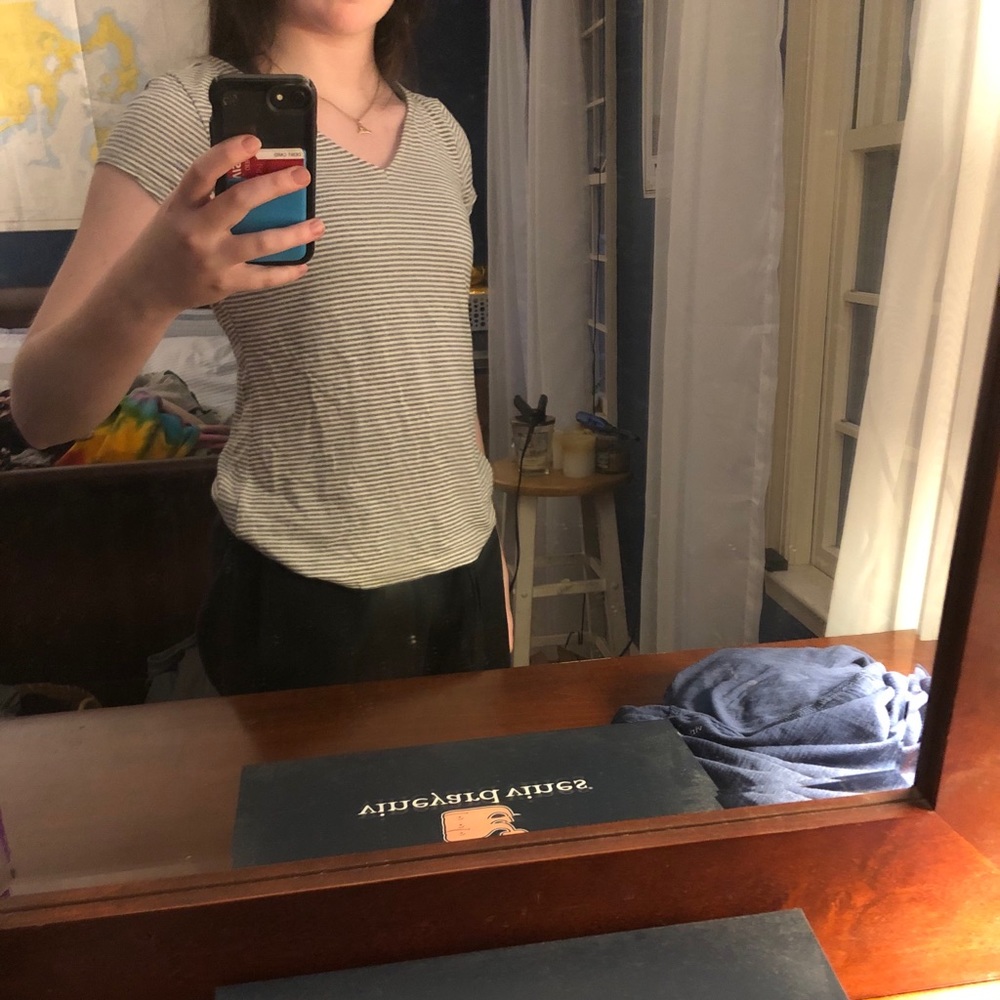 Grey and White striped tee